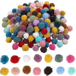 공예용 컬러풀 폼폼 200개 0.59인치 펠트볼 다양한 색상 DIY 아트용 소프트 플러피 퍼프볼 및 벌크 공예품