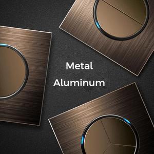 YINKA 스위치 소켓 알루미늄 브러시  패널 LED 표시기 EU 전등 AC110-250V NET