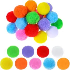 36개 멀티컬러 2.4인치 초대형 모둠 폼폼 크래프트 퍼지 폼폼볼 DIY 공예 프로젝트 홈 데코레이션