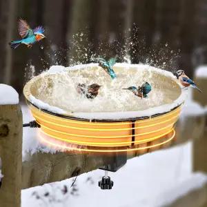 겨울용 야외용 14.7인치 대형 난방 조류 목욕 온도 조절이 가능한 75W 데크 장착 야외 정원 파티오