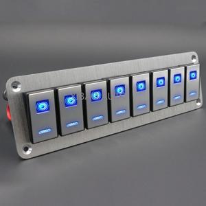 범용 RV 트럭 자동차 보트 로커 스위치 패널  마린 온 오프 5 핀 토글 방수 제어판  8 갱  12V  24V