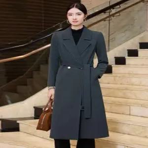 와칸다 여사친 여성용 오피스룩 코트 트렌치 봄가을 작업복 중기장 KKE3