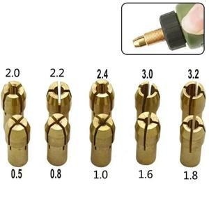 10Pcs 미니 소형 드릴 척 어댑터 0.5mm-3.2mm Dremel 전원 로타리 도구 용 마이크로 콜레트 황동