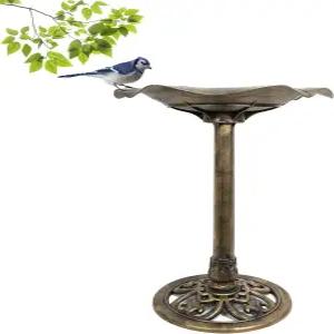 야외 및 정원 장식을 위한 받침대 버드 배스 앤티크 분수 27인치 높이 스틸 릴리 패드 스타일