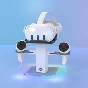RGB 조명 컨트롤러 보관 홀더 VR 헤드셋 및 디스플레이 스탠드가 포함된 Oculus Quest 2/3/3S용 충전 도크