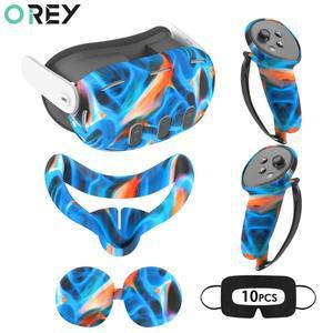 메타 퀘스트 3 VR 페이스 커버 컨트롤러 그립 헤드셋 액세서리용 OREY 편안한 실리콘 보호 키트