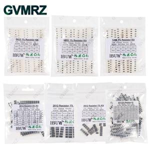 0201 0402 0603 0805 1206 1% 5% SMD 저항기 모음 키트 1R-1M 10K 세트 DIY
