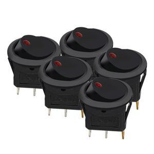 발광 토글 스위치 12V ONOFF 5개세트 LED 라이트 방수 원형 로커  자동차 푸시버튼