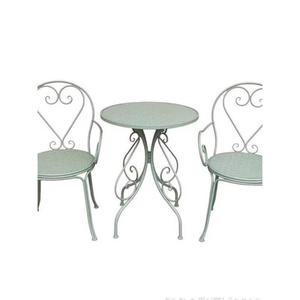 스 테이블 세트 철제 티테이블 프로방스 1개 의자 화이트 2개