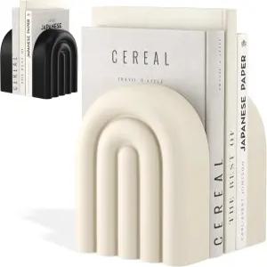 KIVY 콘크리트 책꽂이 [헤비 듀티 북엔드] - 무거운 장식용 북엔드 모던 트렌디 책장용 북 스토퍼 선반용