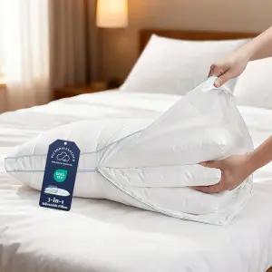 플러시헤이븐클라우드 3-in-1 조절식 베개 침대 - 3개의 탈착식 삽입물 조립 가능한 높이 및 부드러운