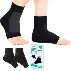 젤 패드가 있는 패딩 스케이트 양말 - 레이스 바이트 아킬레스건 힐 정강이를 위한 발목 말레올라 슬리브