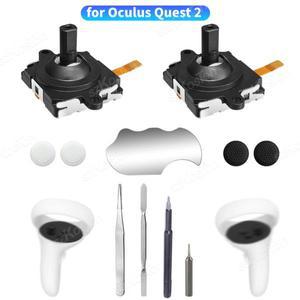 Oculus Quest 2 컨트롤러용 VR 조이스틱 교체 키트 핸들 수리 액세서리(썸스틱 그립 포함)