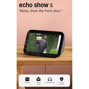 Amazon Echo Show 5(최신 모델), 스마트 디스플레이, 알렉사+용으로 설계, 2배 더 높은 베이스와 선명한 사운드, 차콜