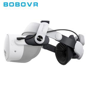 BOBOVR M3 Pro는 Meta Quest 헤드셋과 함께 합니다. 배터리 엘리트 스트랩 교체로 플레이 시간 향상