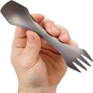 프리게이스트 티타늄 스팍 캠핑 하이킹 야외 및 여행을 위한 3-in-1 스푼 포크 나이프 조합 가볍고