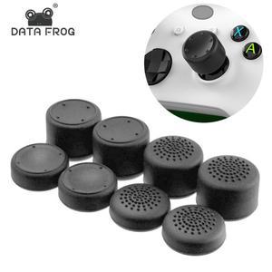 데이터 개구리 8pcs 컨트롤러 실리콘 아날로그 엄지 스틱 그립 캡 Xbox OneS시리즈 X SPS5PS4스위치 프로