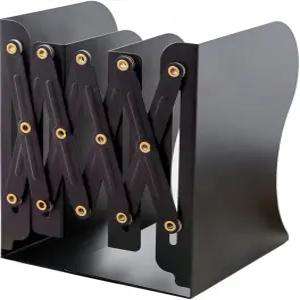 지아리 책 끝 검은색 장식 금속 철 홀더 스탠드 책상 논스키드 조절 가능 북엔드(블랙)