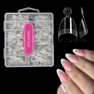 시텔레나비 엑스트라 숏 아몬드 네일 팁 손톱 연장을 위한 300개의 작은 모양 소프트 젤 가짜 12가지