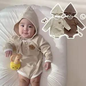 베어라인 아동 긴팔 바디슈트 보넷세트