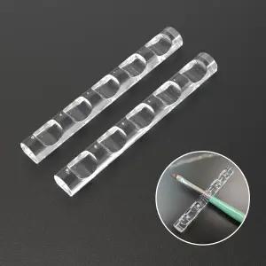 3조르킨론 2개 크리스탈 바 펜 홀더 드로잉 펜을 위한 아크릴 네일 아트 페인팅 브러시 스탠드 젤 폴리쉬