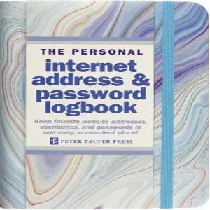 Blue Agate 인터넷 주소 및 비밀번호 로그북(을 위한 이동식 커버 밴드)