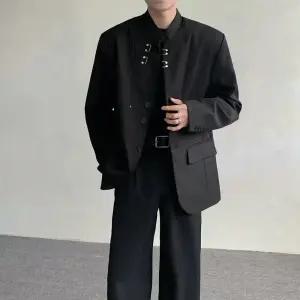 EAMT 남친 정장 재킷 봄가을 개량 패딩 어깨 메탈 버클 상의 칼라 YJ1