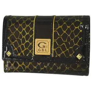 LW9506 정품 GBL 여성용 럭셔리 블랙 크링크 중지갑 여성지갑