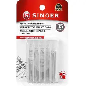 SINGER 니들 스레더가 있는 컴팩트한 다양한 퀼팅 바늘, 35개