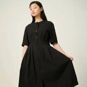 빈폴 레이디스 라운드넥 풀오픈 소매볼륨 원피스 블랙 BF5771C015 국내매장판 1651747