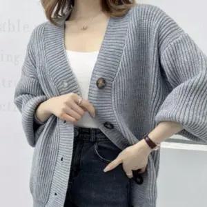 패션스타일 캐주얼 여성 베이직 가디건 데일리