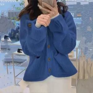 패션스타일 에렐린 겨울 귀여운 니트 단추 가디건 포켓 여성 주머니