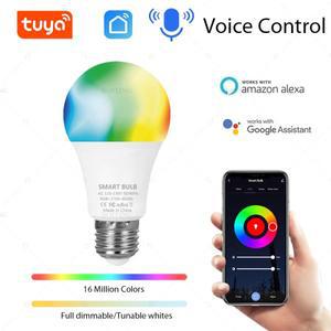 Tuya 스마트 라이프 APP Wifi Led 전구 AC110V 220V A19 A21 E27 RGBCW 램프는 Alexa Google 홈 음성 제어
