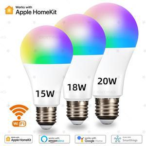 홈킷 스마트 밝기 조절 전구 와이파이 E27 RGBCW 110V 220V 조명 앱 SIRI 알렉사 구글 홈 IOS 음성 제어