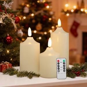 3PCS-12PCS 무염 LED 촛불 깜박이는 빛 배터리 작동 타이머 리모컨 포함 크리스마스 웨딩 장식 생일 파티용