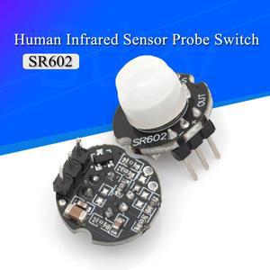 SR602 미니 모션 센서 감지기 모듈, 초전기 적외선 PIR 키트, 감각 스위치 브래킷, Arduino Diy용 렌즈 포