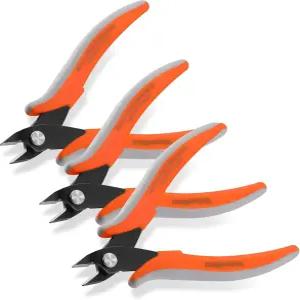 ValueMax 플러시 와이어 커터 3팩 5인치 정밀 마이크로 미끄럼 방지 컷 플라이어 전자제품 알루미늄 보석