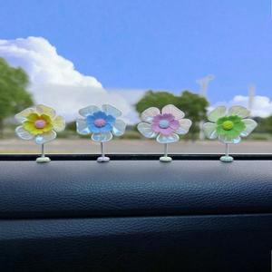 자동차 장식품 창의적이고 귀여운 흔들리는 신선한 마카롱 해바라기 센터 콘솔 5개