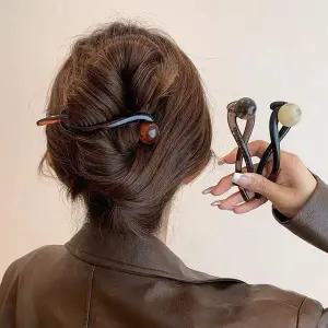 헤어액세서리 헤어핀 트위스트 마블써클 클립핀 데일리