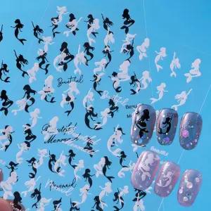 네일아트 쿨썸머 메탈 머메이드 인어공주 스티커 4종 여름네일