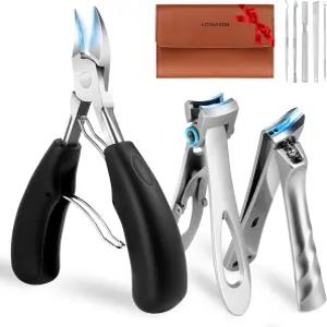 라이온비슨 잉그로우 발톱 제거 키트 두꺼운 발톱을 위한 8개의 전문 발톱깎이 - 노인 홈 풋 케어를 헤비