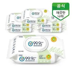 [깨끗한나라]클린 손소독티슈 마일드 캡형 60매 6개