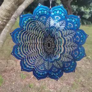 바람 방적기 야외 - 청소 만다라 꽃 정원 장식 마당과 정원을 위한 (10인치)