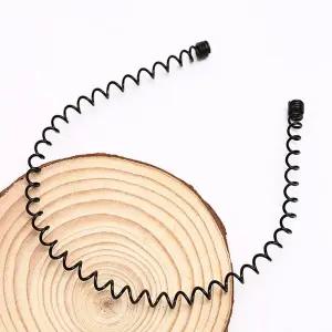 철사 스프링머리띠 남녀공용 물결