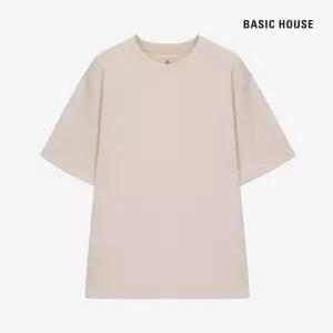 베이직하우스 여성 프리미엄 면40수 릴렉스핏크루넥 반팔티셔츠