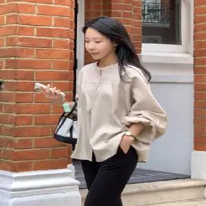 MADE 절개라인 헨리넥 라운드 셔츠 (2color) 링클프리