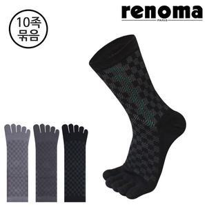 [기타]남성 체스 장목 발가락양말 10족세트