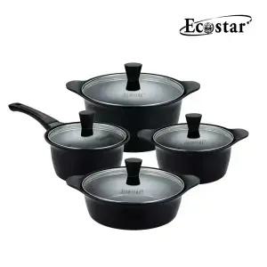 에코스타 블랙핸들 IH 통주물 세라믹 4종 냄비세트