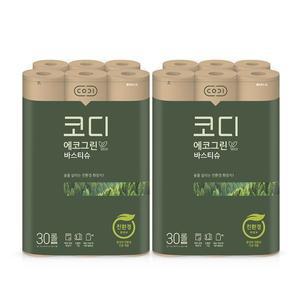 [코디] (친환경인증) 에코 화장지 30m  30롤 2팩 (무료배송)