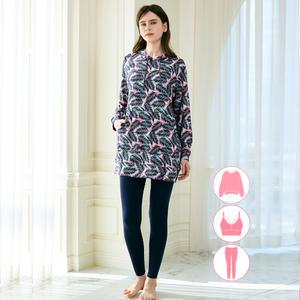 베이직엘르 여성인 롱 후드 비치웨어 워터레깅스 3종세트 BEL-V209P